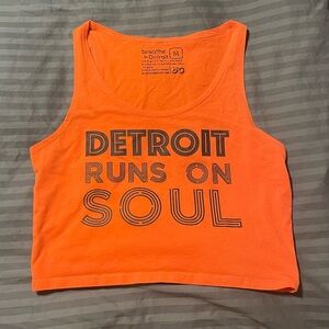 Movement Detroit techno festival crop tee shirt Soul breathe in coral house
